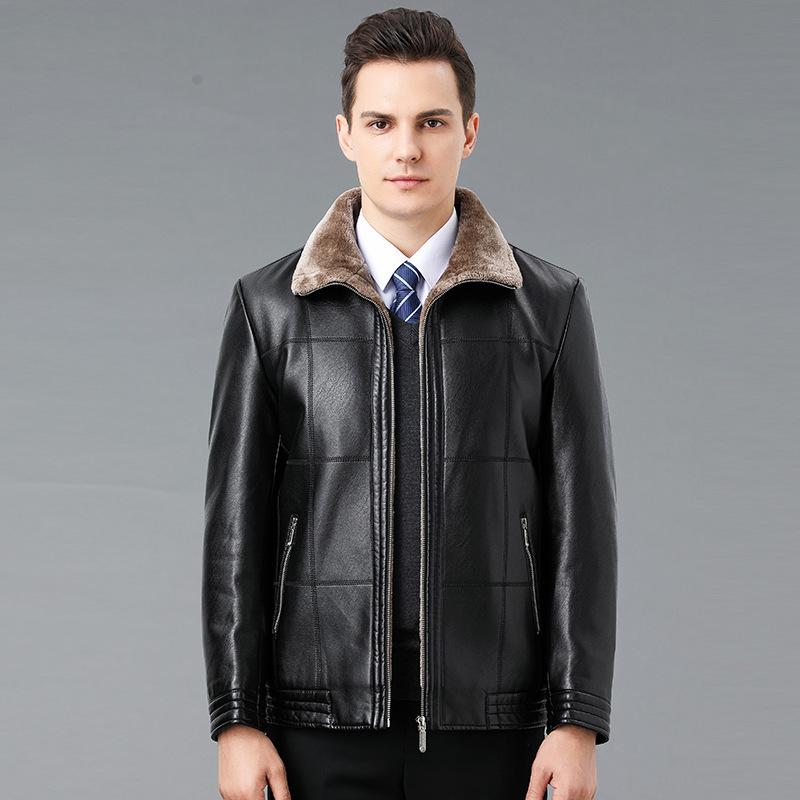 Fur One-piece Genuine Leather Jacket for Men, Plus Velvet, Thickening, Slim Fit, Korean Style Handsome Jacket, Autumn and Winter New Lamb Hair Jacket