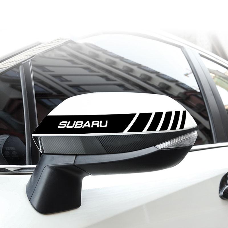 2 STÜCKE Auto Rückspiegel Seitenstreifen Badge 3D Aufkleber Autostyling Für Subaru Outback Crosstrek XV Forester BRZ Legacy Impreza WRX 2006 STI Ascent