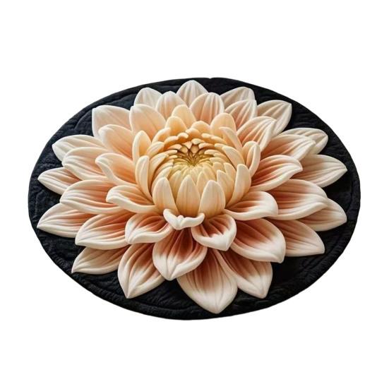 Floor Mat 3D Flower Design Quick-Drying Water Absorbent Bathroom Rug Non-Slip Stable Grip Bath Mat Home Bedroom Decor