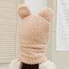 Cute Bear Baby Plush Hat Cartoon One Piece Scarf Cap for Kids Boy Girl Winter Warm Fleece Balaclava Cap 6-9Years