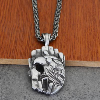 New Nordic Eagle Head Stainless Steel Pendant Necklace Punk Popular Necklace Retro Men's Jewelry Pendant Necklace