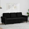 Vidaxl 3-Seater Sofa, Black, 180 Cm, Upholstered In Velvet