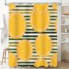 Bright Orange Slice Shower Curtain Waterproof Bathroom Decor Striped Pattern Home Accessories Tiled Washcloth Set