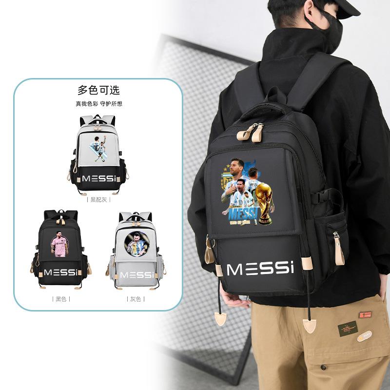 Messi Argentina Schoolbag Large Capacity Junior High School Students Boys And Girls Primary School Backpack Travel Bag Football Backpack