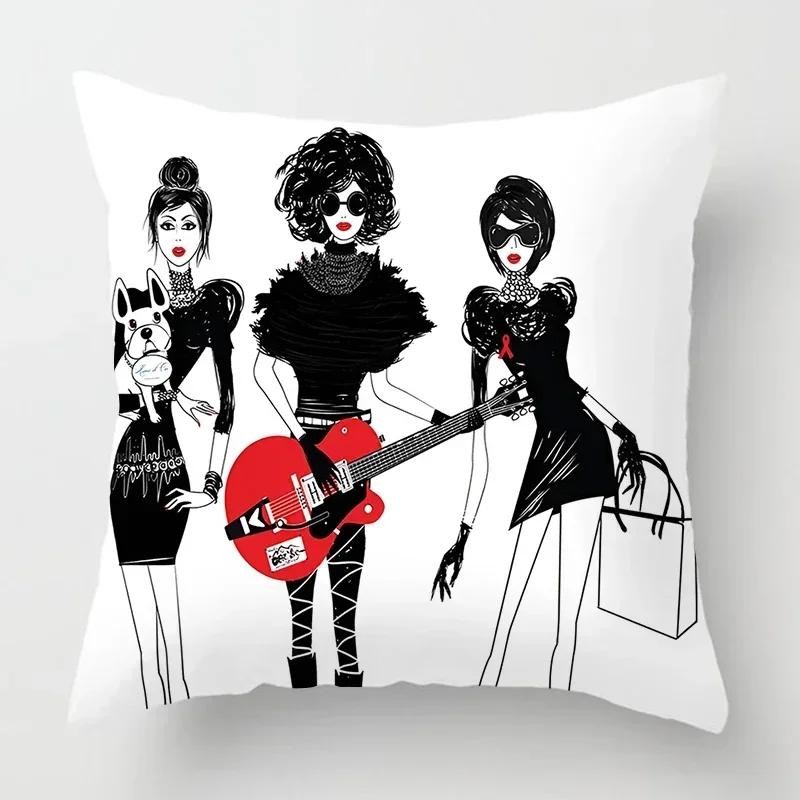 45x45cm Pillow Case Home Decoration Living Room Sofa Cushion Cover Nordic Fashion Ladies Pillowcase Decoration