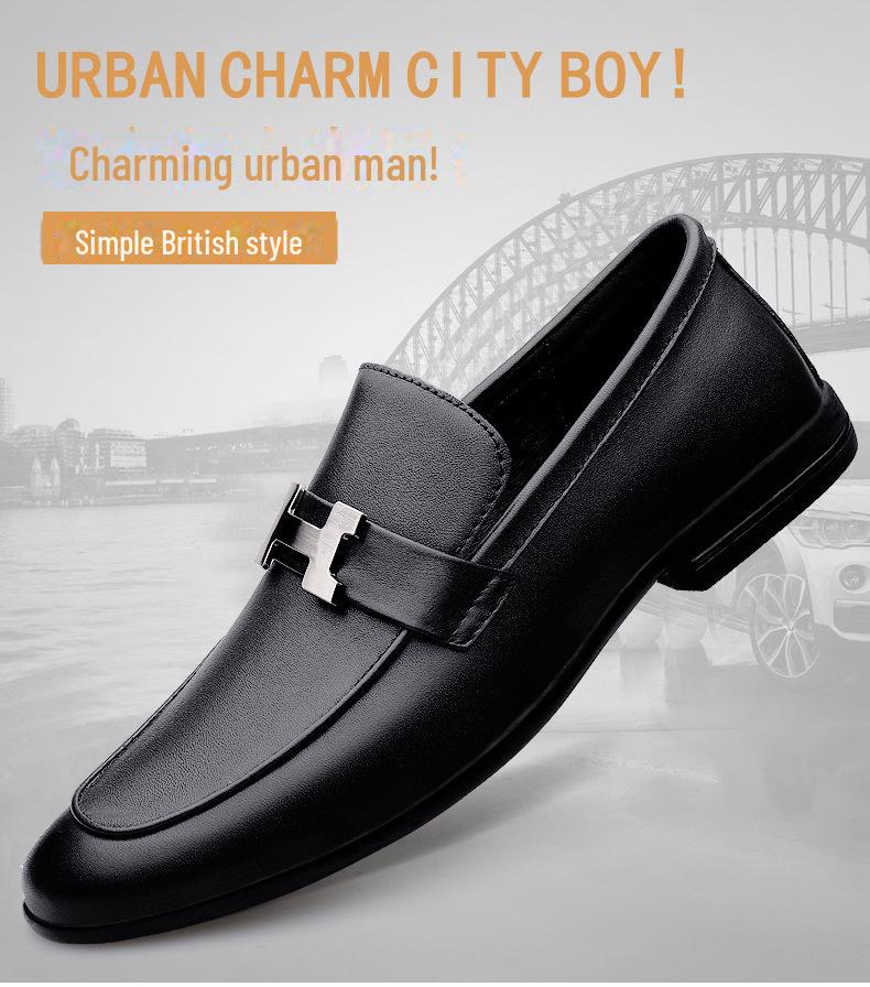 Men's Spring & Autumn Cowhide Loafers - Breathable, Stylish Leather Casual Business Shoes