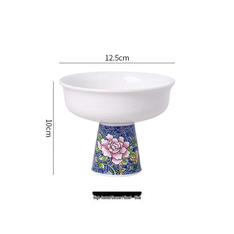 

ZISIZ Enamel Footed Ceramic Dessert Bowl