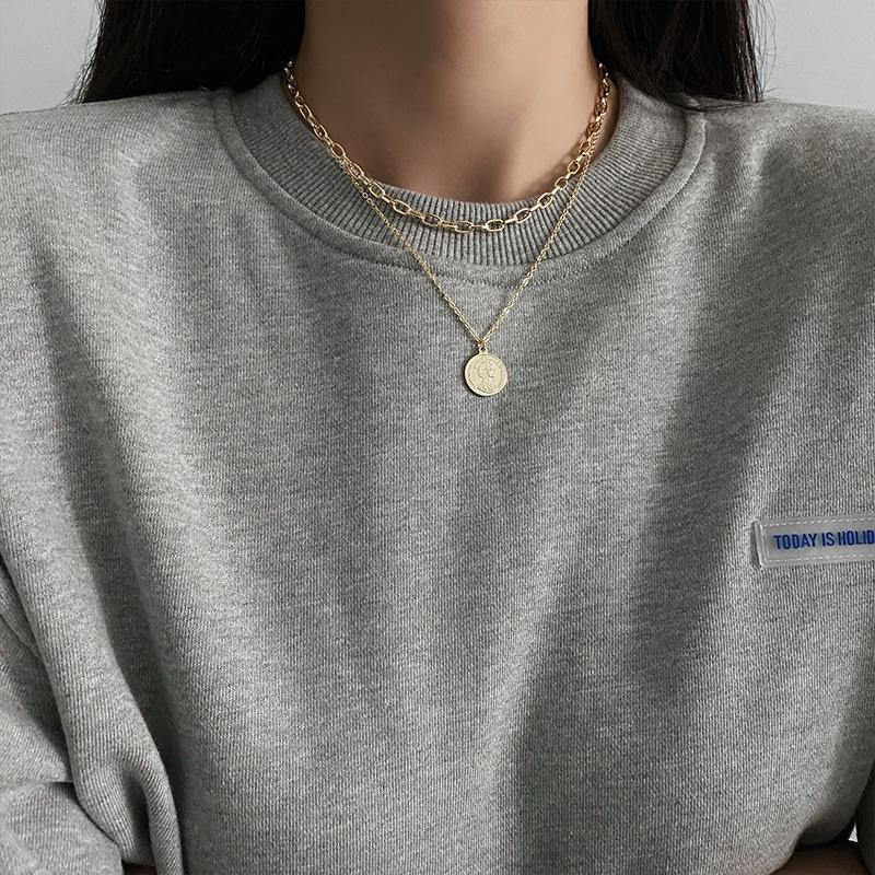 Multi Layer Choker Necklace Collar Statement Coin Pendant Necklace Women Jewelry