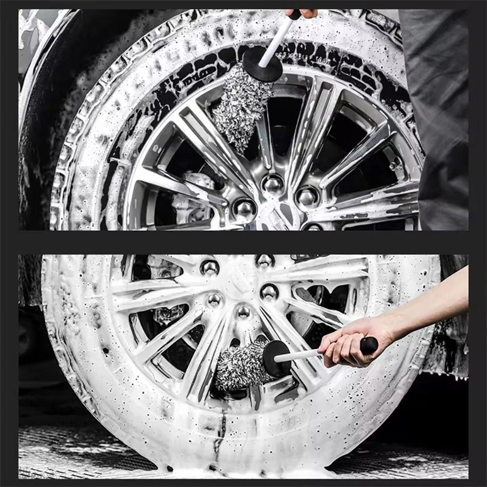 1Pcs Non-Slip Handle Tire Cleaning Brushes Easy To Cleaning Rims Spokes Auto Wash Glove