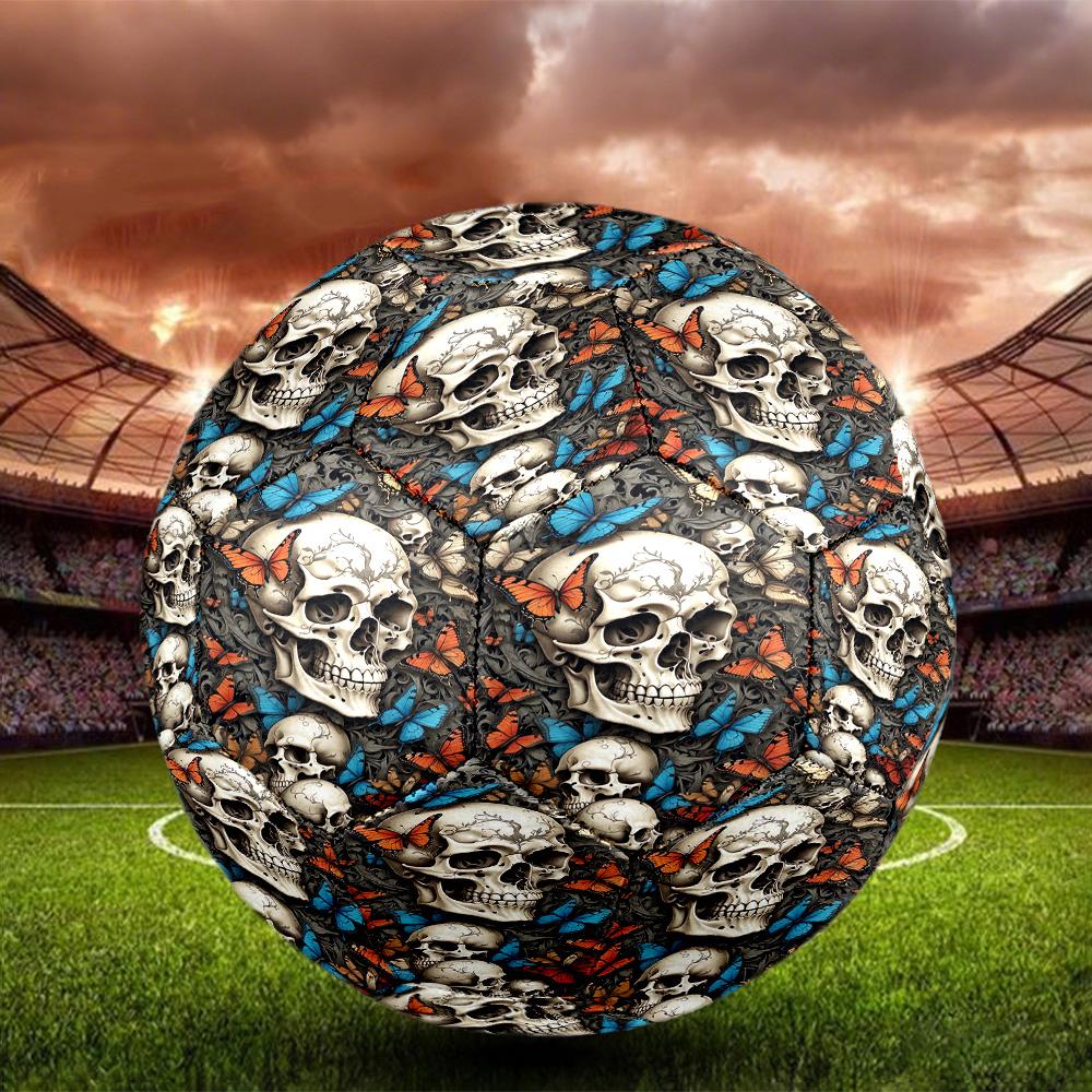Snake and Skull Indoor Soccer Ball Size 5 Colorful All Ages Machine Stitched PVC Competition Ready Durable High-Bounce