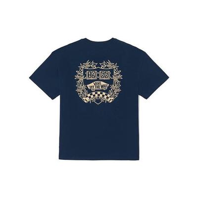 Simple Personality Round Neck Short Sleeve T-Shirt With Letter Print Logo Unisex T-Shirts Dark-Blue VN0008ZULKZ