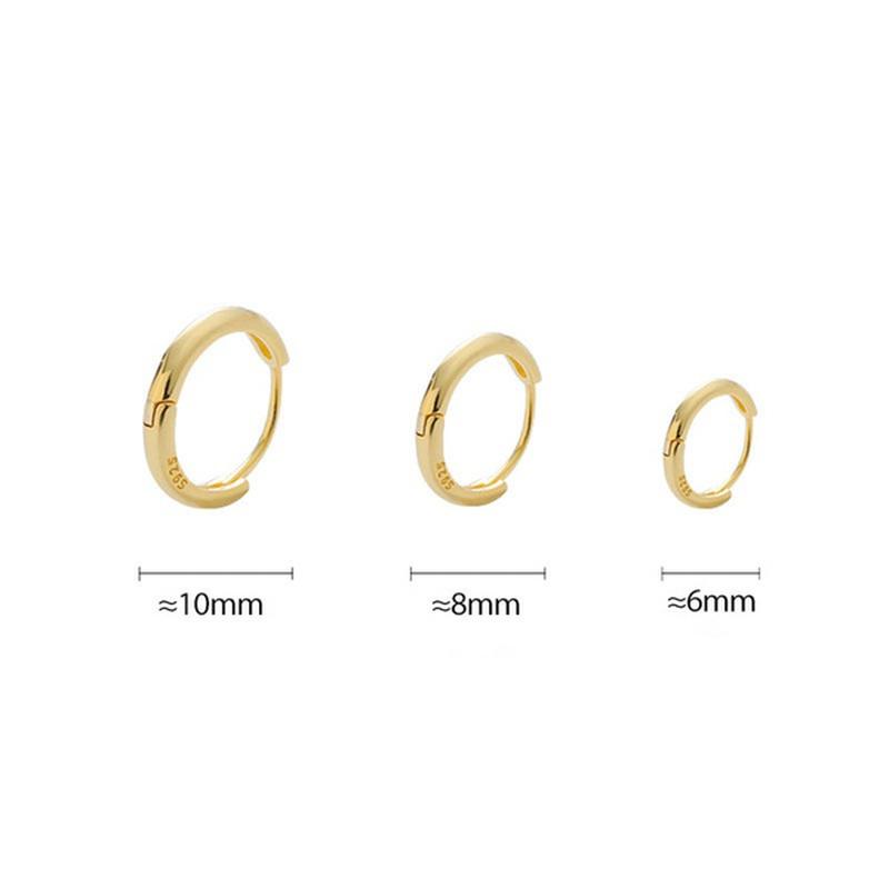 Triangolo Orecchini A Cerchio Huggie In Acciaio Inossidabile – Cerniera A Scomparsa, Lucidati A Specchio, Unisex, 1 Paio - 6