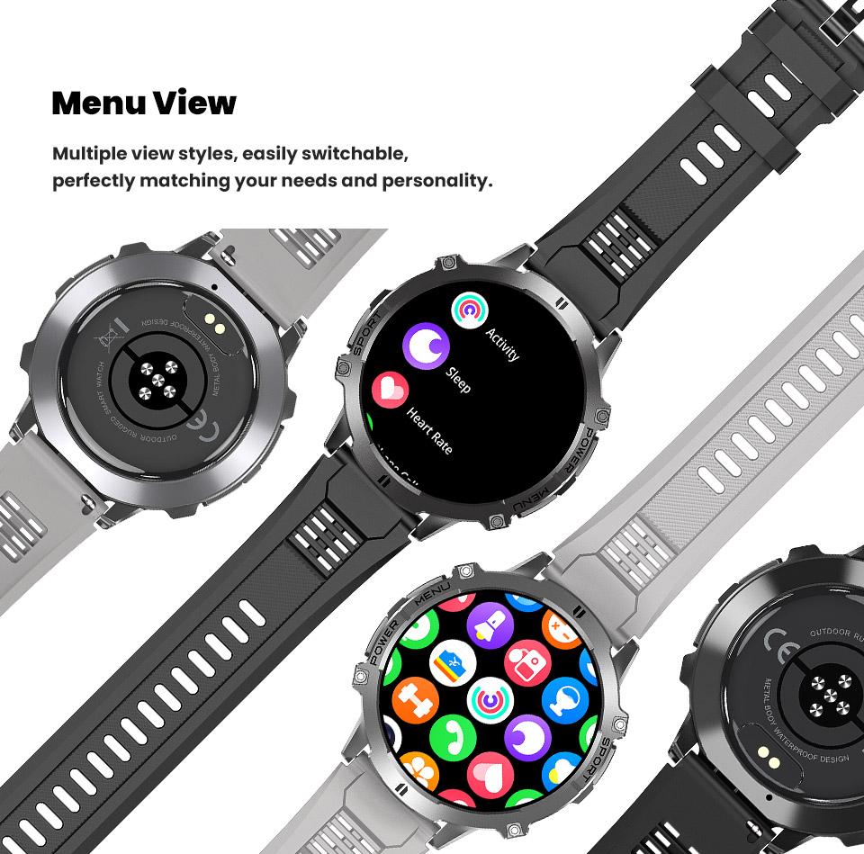 2026 HOT New T-REX3 SmartWatch 1000mAh Large Battery Durable Compass 10ATM Waterproof Tactics 170+Sport BT Call Smart Watch Men