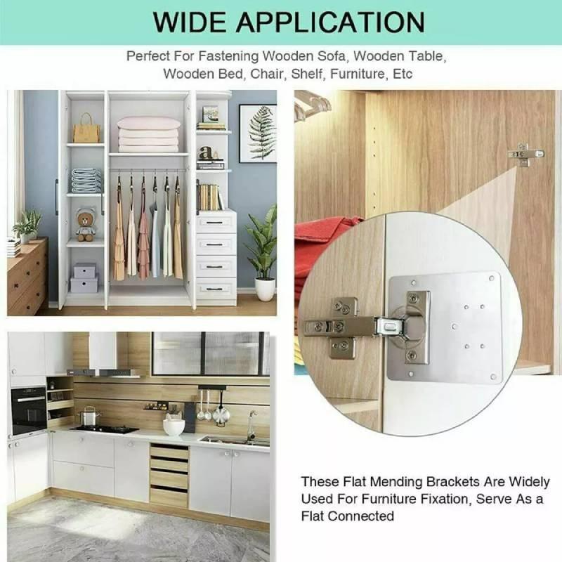 Versatile Stainless Steel Hinge Repair Plates For Modern Cabinet Door Applications