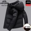 Men's Fleece-Lined Lambswool Jacket: Thick Cotton-Padded Outerwear for Autumn/Winter