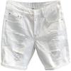2023 Hong Kong Street Style Men's White Ripped Denim Shorts - Trendy Summer Casuals