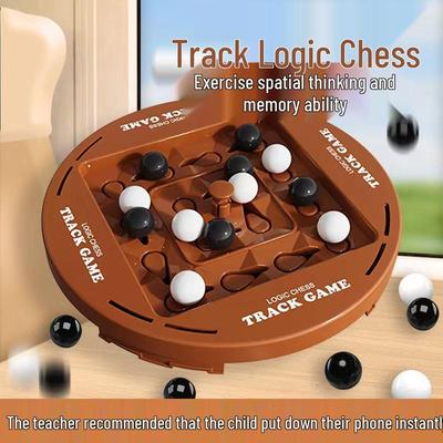 Track Logic Rotating Chess: Two-Player Educational Four-in-a-Row Game for Kids Ages 3-6