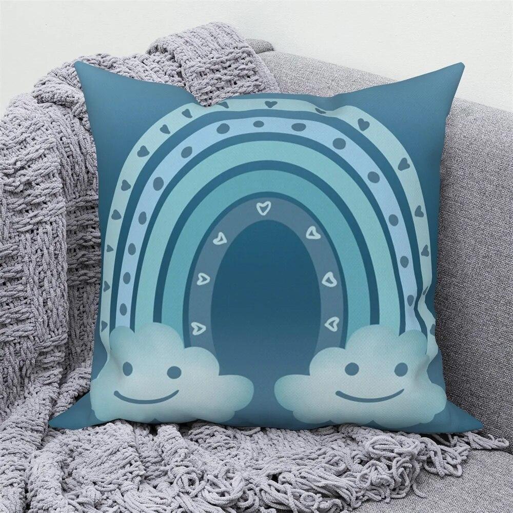 Kissenbezug Dekoration Zuhause Büro Schlafzimmer Cartoon Regenbogen Wolke Sofa Dekokissen