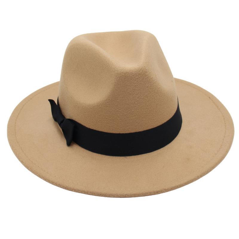 Vintage Performance Zylinder Schleife Anzug Jazzhut Herren und Damen Ausländischer Filzhut Hepburn Tweedhut