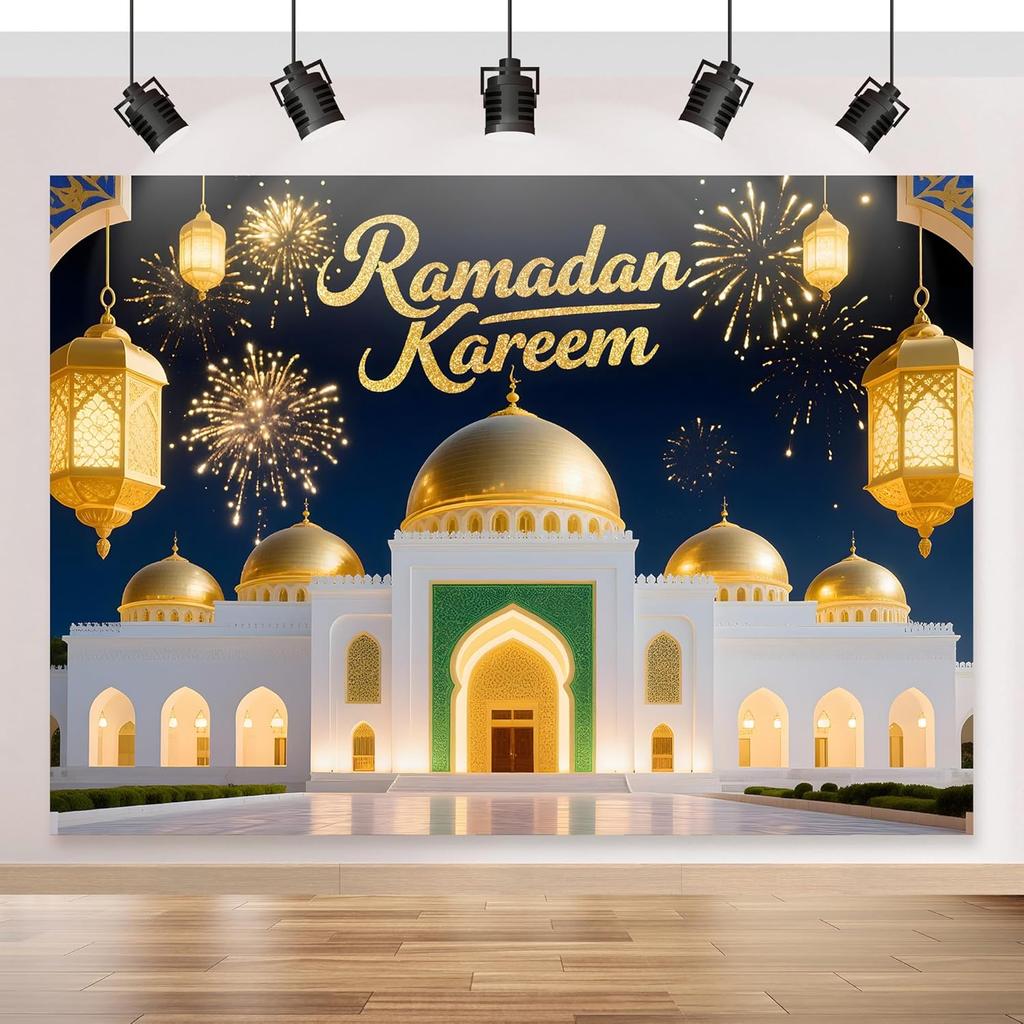 VIKAMA Ramadan Mubarak Background Muslim Ramadan Kareem Party Decoration Indoor And Outdoor Home Decoration