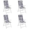 Hochlehner Seat Cushions 4 pcs Grey Checkered Pattern Oxford Fabric