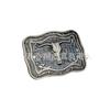 Retro Symmetrical Bull Head Embossed Unisex PU Leather Belt Buckle