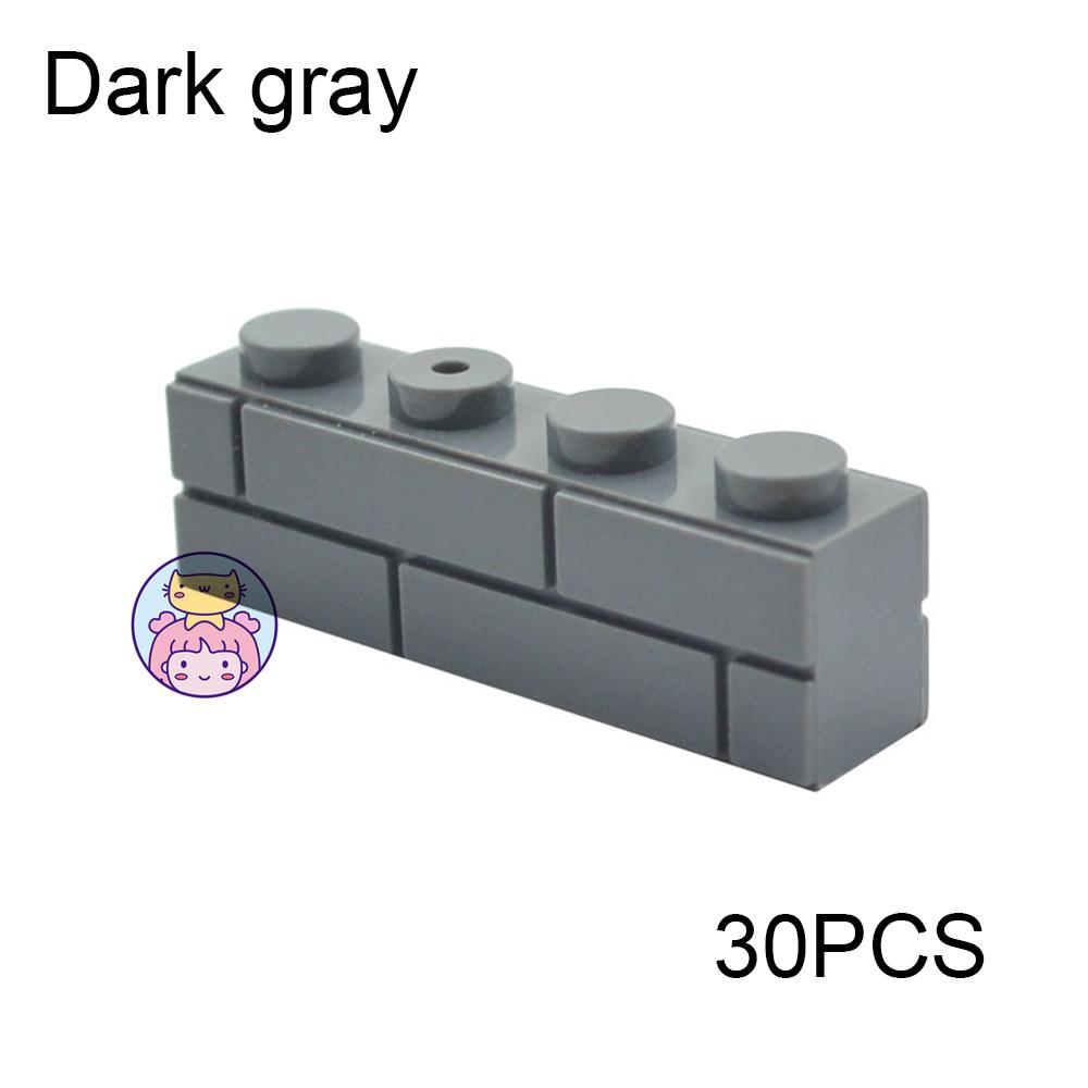 30pcs Wall Striped Bricks MOC 1x4 Building Blocks Toys Palace Castle Creative Figures Military House Wall Transparency Parts