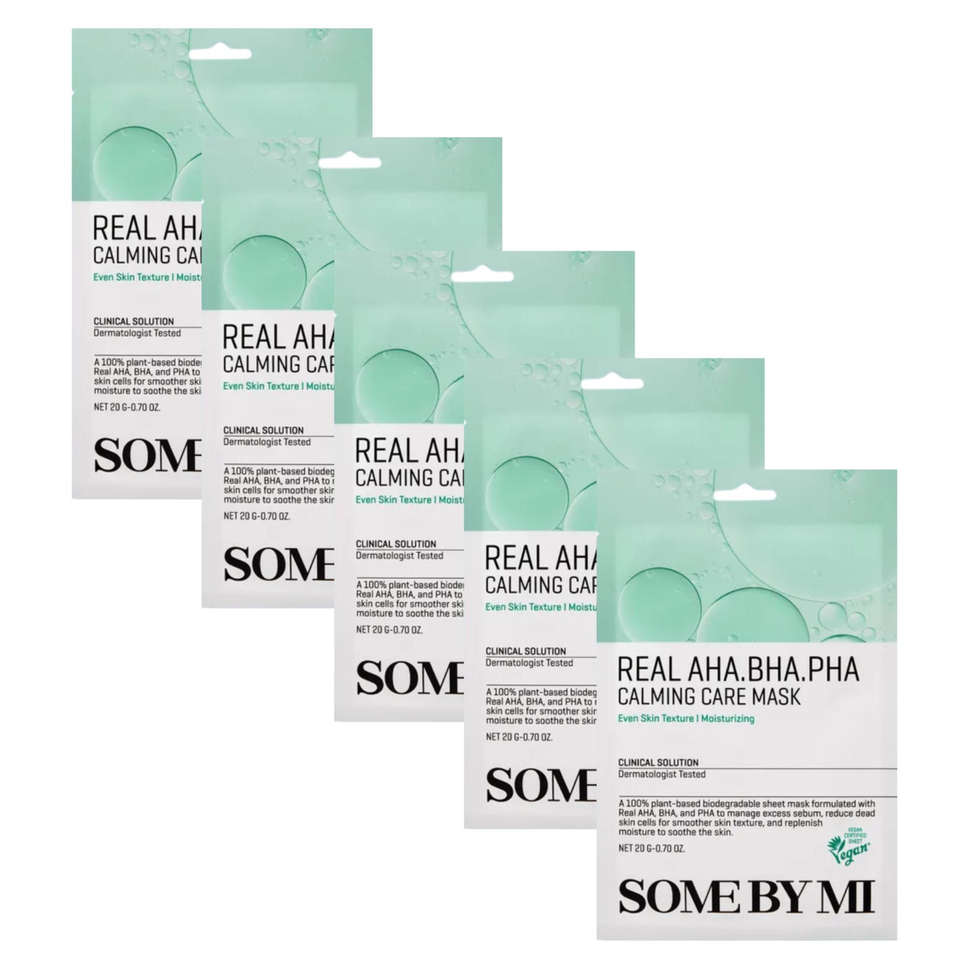 

SOME BY MI Real Aha Bha Pha Calming Care Mask 5 x 20 g - wygładzająca maska w płachcie, zestaw 5 sztuk