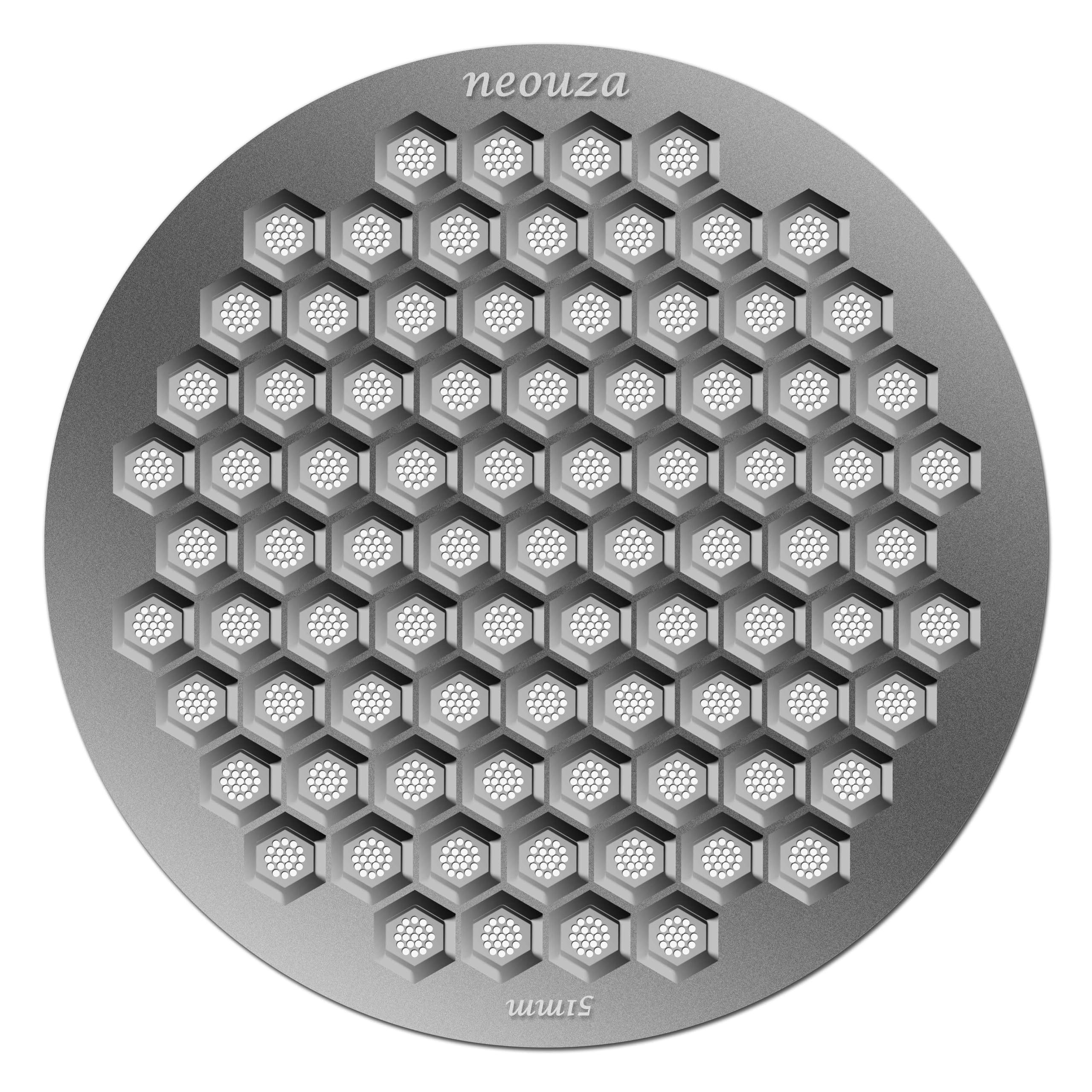 

NEOUZA Espresso Pack Screen, 0.8mm Thick Honeycomb Mesh, Reusable Coffee Filter, Compatible with Portafilter Baskets, V4 (Silver, 1 Count, 51mm)