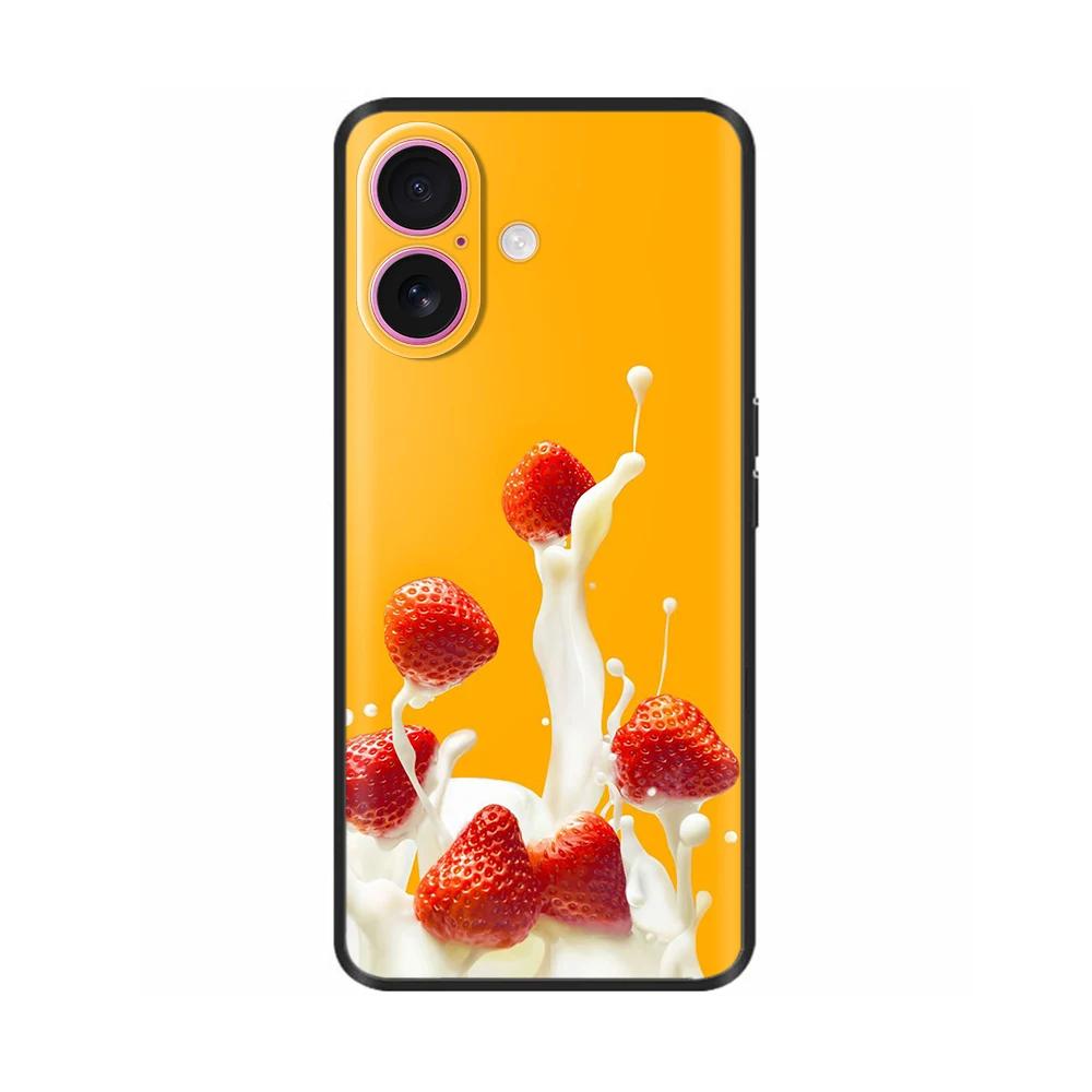 For iPhone 16 Case 16 Pro Silicon TPU Black Frosted Phone Cover For Apple iPhone 16 Pro Max Coque Bumper Shell for iPhone16 Plus