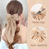 4Pcs/Set Women Large Bow Hair Clip Girls Chiffon Big Bow Hairpins Satin Barrette Women Solid Color Ponytail Hair Accessories