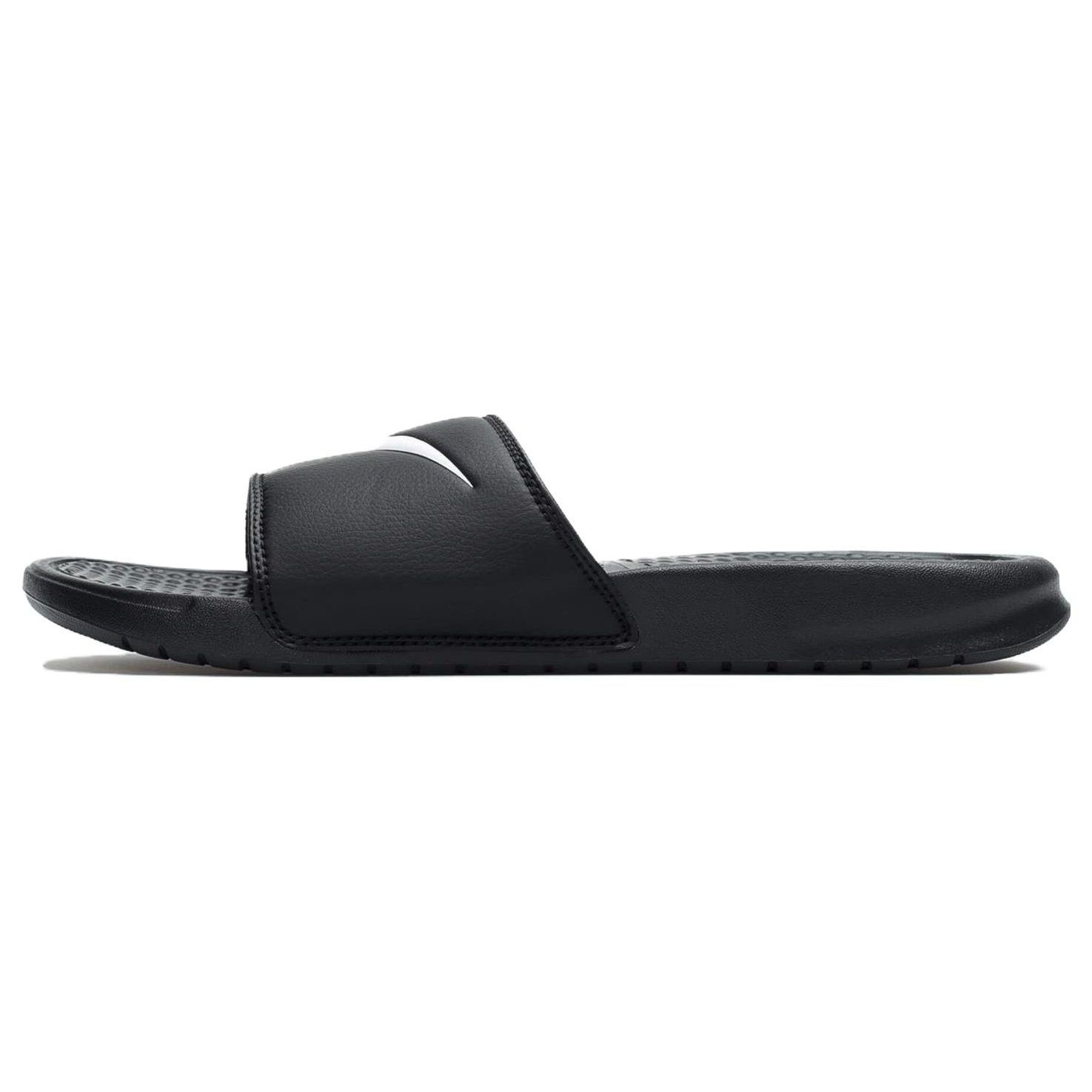 

Nike Benassi Swoosh Casual Comfortable Non-Slip Slide Sandals Women Footwear Black White 312432-010 39