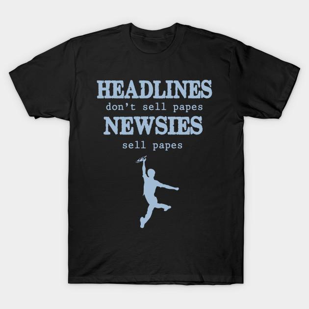 

Men Black Print T-shirt Headlines Newsies No-Cut Transfer Paper Print Cotton Tshirt L чёрный