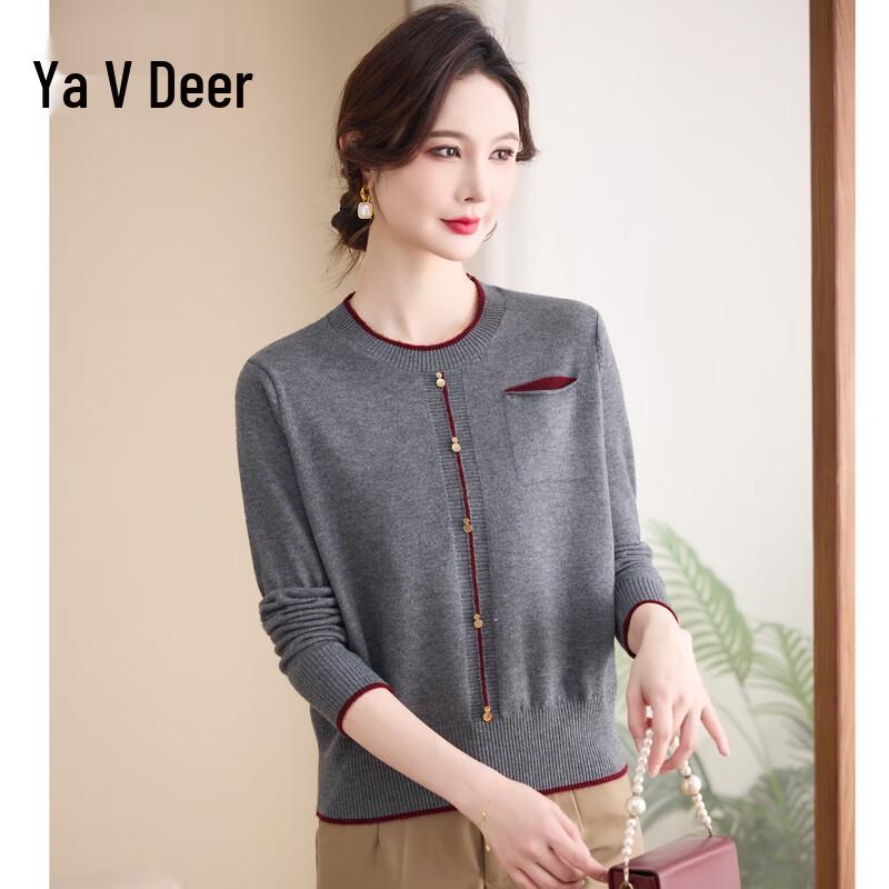 Yalu Damen Strick-T-Shirt für den Frühling