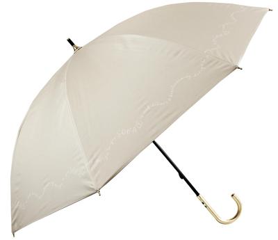 Long Sun Cute Patterned 47cm Inner UV Heat Stylish Leather Wave Beige Women's Umbrella, Umbrella, Lightweight, Mini, Hem, Ribs, Coating, 99.9%