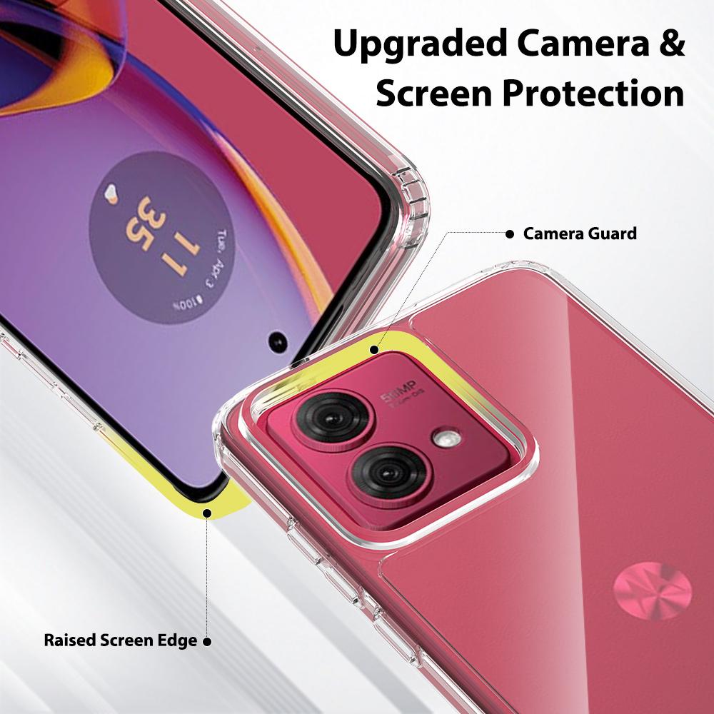 For Motorola Moto G84 5G Phone Case TPU Frame Clear Acrylic Back Cover