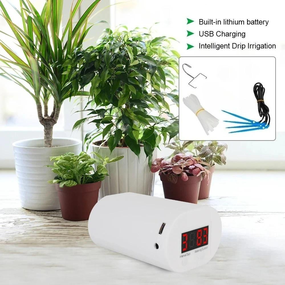 Double Pump Smart Drip Irrigation System Automatic Watering Timer Controller Device for Garden Plants and Flowers Use