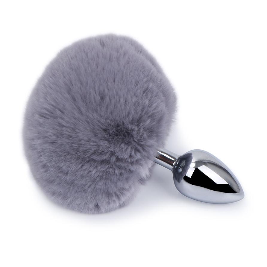 Anal Plug Rabbit Tail Role Play Stainless Steel Prostate Smooth Touch Metal Bunny Tail Sex Toys for Women Men Gay