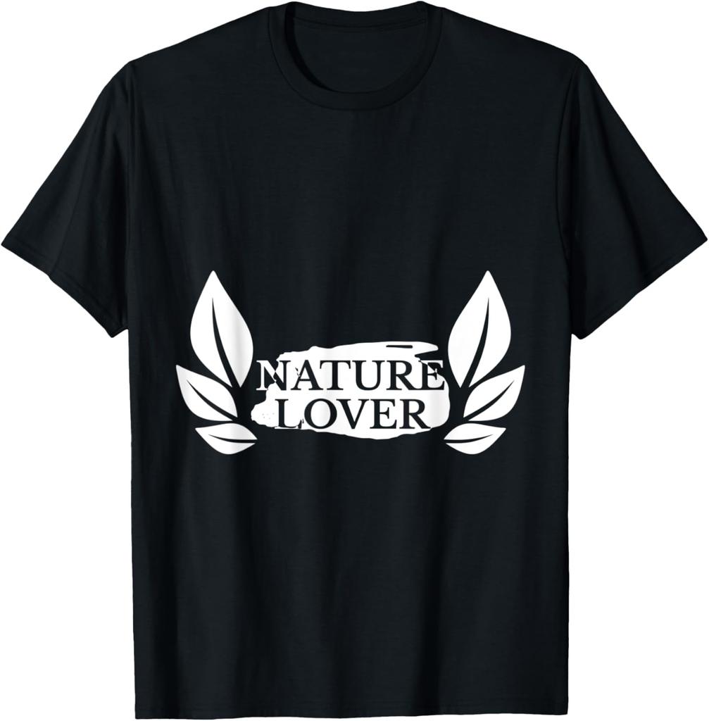 Nature Lover Graphic TShirt Leaves Design Casual Cotton Round Neck Short Sleeve Tee