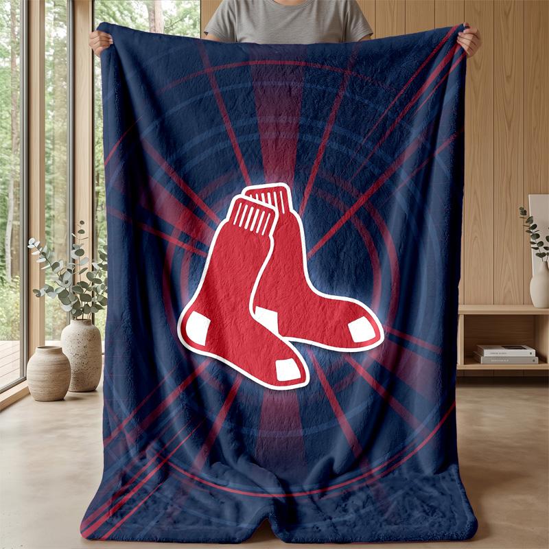Boston Red Sox Flannel Fleece Blanket Cozy Warm Throw Blanket For Couch Bed Travel All Season Use