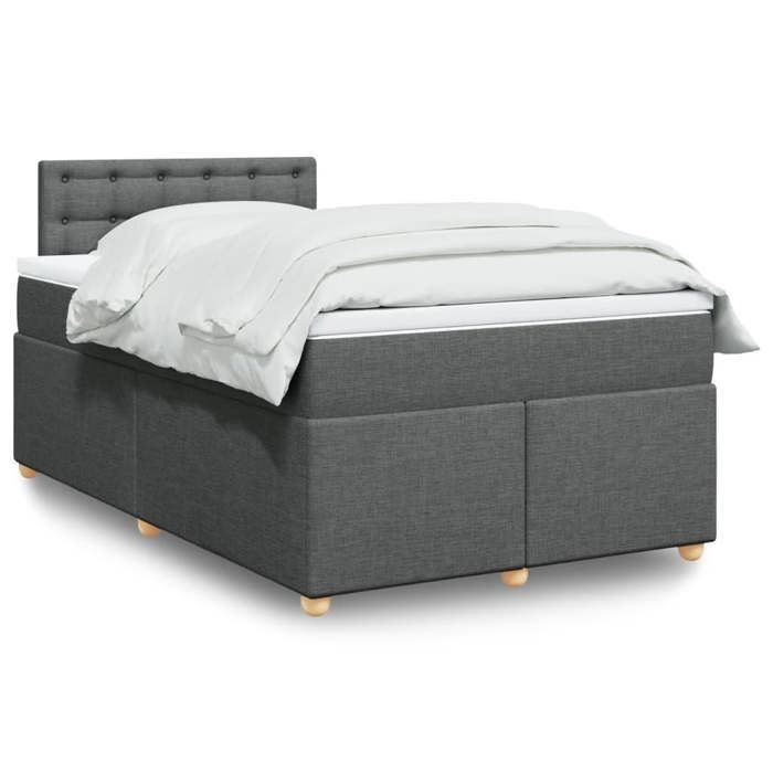VidaXL Sommier à lattes de lit avec matelas Gris foncé 120x200cm Tissu 3288962