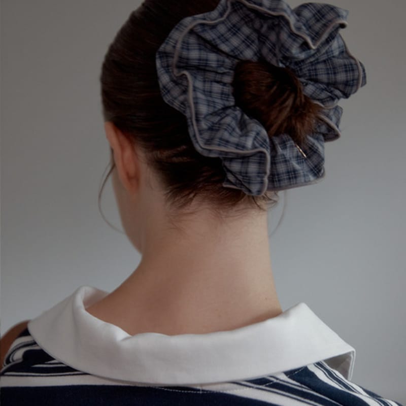 ANOETIC ANC VINTAGE CHECK SCRUNCHIE_2COLOR