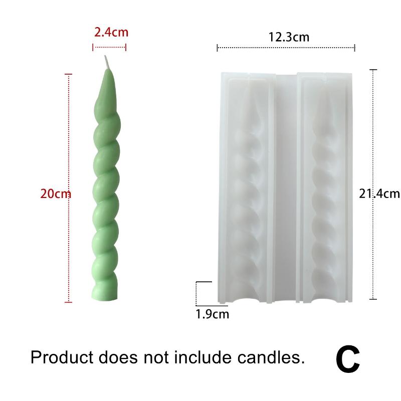 Long Spiral Silicone Candle Mold DIY Twisted Long Rod Wax Stick Craft Molds Home Decor Tool Geometry Candles Making Supplies