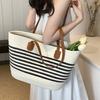 Woven straw bag women's large capacity 2025 new vegetable basket shoulder bag beach premium commuter tote bag