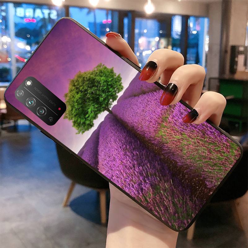 Husă de telefon cu flori mov lavandă simplă pentru Huawei Honor 30 20 10 9 8 8x 8c v30 Lite view 7A pro