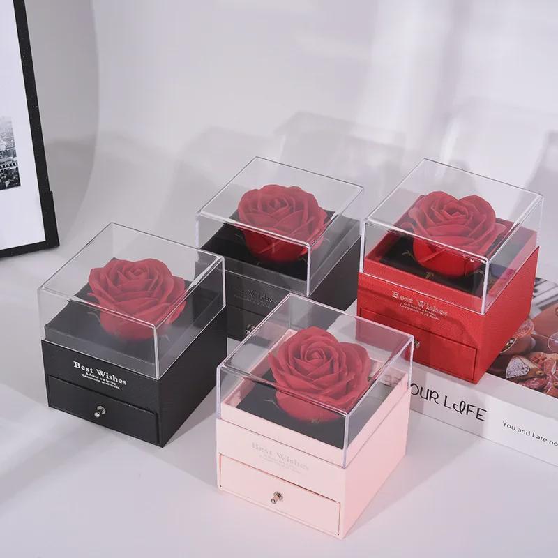 Valentine's Day Rose Jewelry & Lipstick Acrylic Gift Box