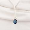 London Blue Topaz Pendant, 925 Solid Sterling Silver Gemstone Jewelry, Handmade Pendant, Gift For Her
