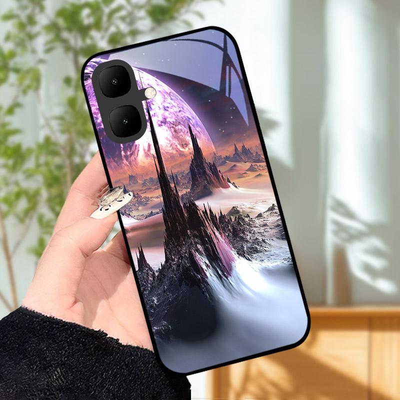 For Infinix Smart 10 X6725 Case Tempered Glass Shockproof Back Cover Phone Cases For Tecno Pop 10 Camera Protective Shell Fundas