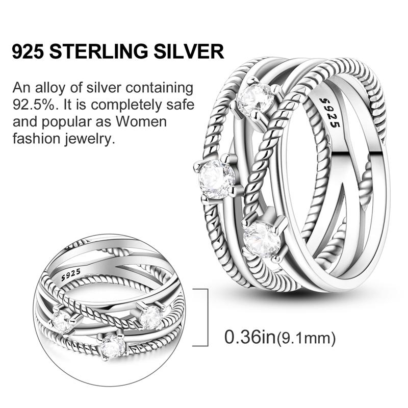 New 925 Silver Rings Zircon Sparkling CZ Rings Rings For Women Original Wedding Fine Jewelry Accessories Gifts