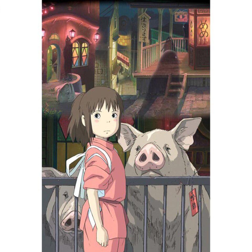 

5D Diamond Cross Stitch Painting T.V Anime Spirited Away Canvas Full Round Handwork Embroidery 20X30CM